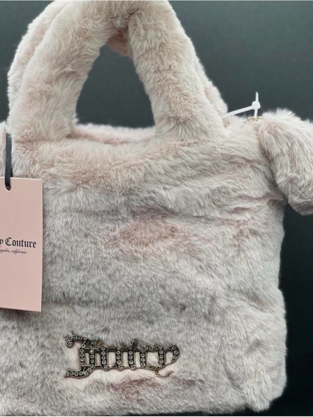 Juicy Couture Plush Faux Fur Tote - Pale Pink